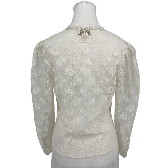 Vintage 80’s Victoria’s Secret Gold Label Lingerie Robe Lace Floral Bridal Small - Picture 7 of 9